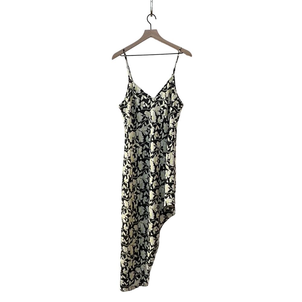 Hey You Fabulous Floral Midi Dress XS Black Ivory Spaghetti Strap NWT V Neck